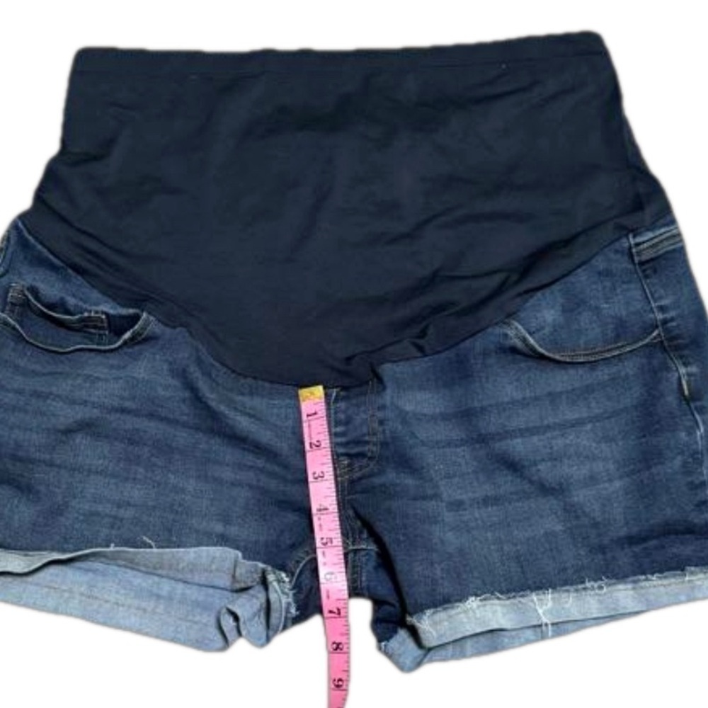 Time and Tru Maternity Denim Blue Jean Shorts Stretchy Belly Women Size 20 XXL - Picture 9 of 10